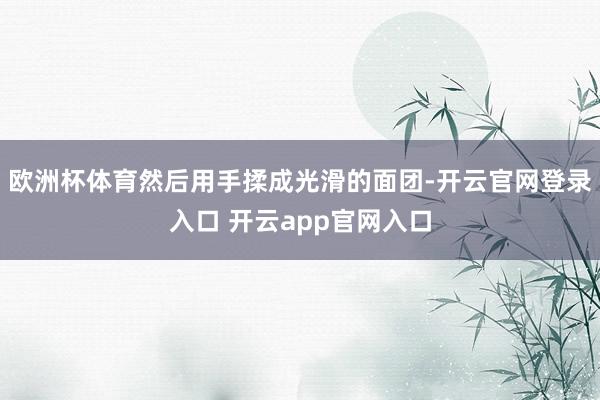 欧洲杯体育然后用手揉成光滑的面团-开云官网登录入口 开云app官网入口