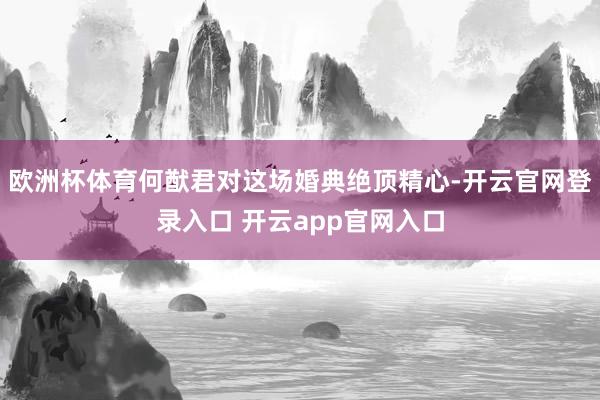 欧洲杯体育何猷君对这场婚典绝顶精心-开云官网登录入口 开云app官网入口